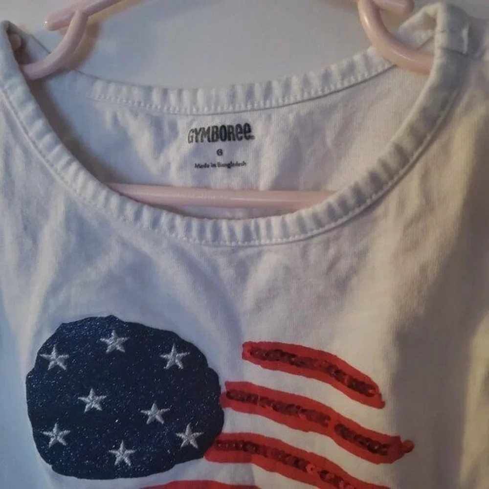 Gymboree America's Sweetheart White Sequin Tee 6